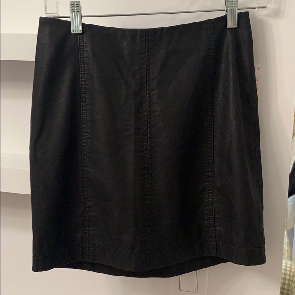 Free People mini leather skirt
